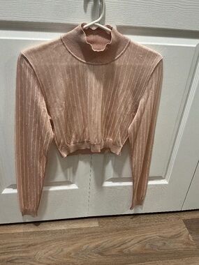 Authentic Fendi viscose cropped pink sweater
